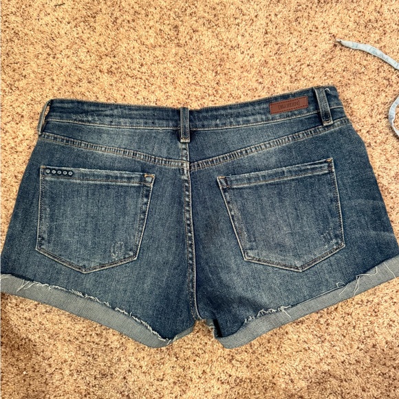 Blank NYC Dark Blue Distressed Jean Shorts - Picture 4 of 4